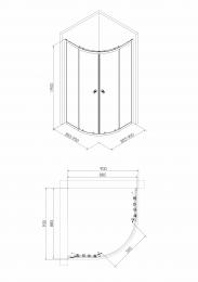 Душова кабіна Volle CADIZ 90-R 90x90x190см, напівкругла 1039.114501: 4