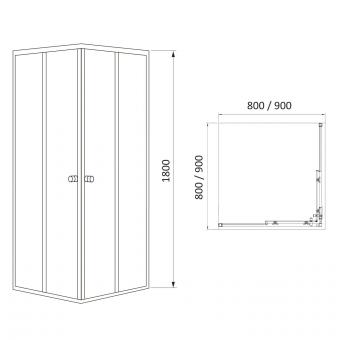 Душова кабіна RJ TULIP 90х90х180 90RZ082: 2