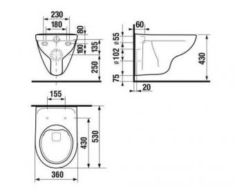 Унітаз підвісний без обідка JIKA Lyra plus Rimless з сидінням soft-close H821384H890385: 3