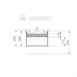 Шафка підвісна SANWERK ERA AIR з умивальником QTAP 70см MV0000855: 3