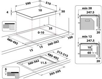 Варильна поверхня індцукційна WHIRLPOOL WLB4060CPNE: 4