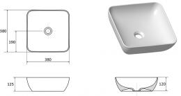 Умывальник RAVAK UNI 380 S SLIM XJX01138001: 2