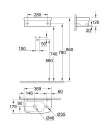 Умивальник GROHE Euro Ceramic 37 см 39327000: 2