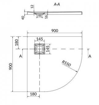 Піддон CERSANIT TAKO Slim із сифоном 90x90х4 S601-120: 4