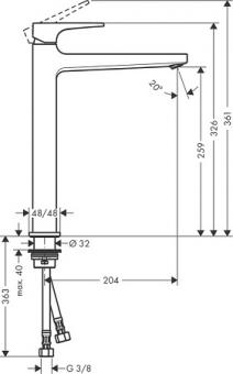 Змішувач для раковини HANSGROHE METROPOL 32512700: 2