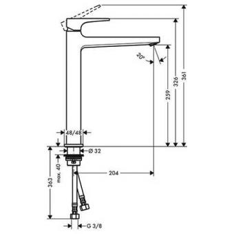 Змішувач для раковини HANSGROHE METROPOL 74512000: 2