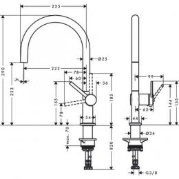 Змішувач для кухні HANSGROHE Talis M54 сталь 72804800: 3