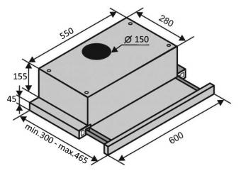 Витяжка VENTOLUX GARDA 60 BK (900) LED: 4