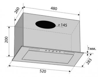 Витяжка VENTOLUX PUNTO 52 BKG (800) KN: 3