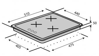 Варильна поверхня газова VENTOLUX HG430-G3G CEST (WH): 5
