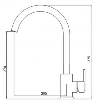 Змішувач для кухні FABIANO FKM 71 Black Steel 8232.403.1545: 1