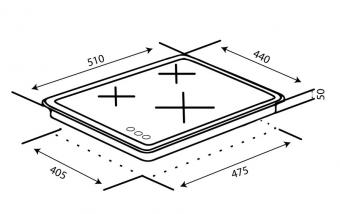 Варильна поверхня газова VENTOLUX HG430-W3G CEST (WH): 4