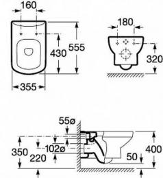 Унітаз підвісний ROCA DAMA SENSO A346517000: 2