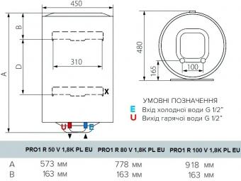 Водонагрівач ARISTON PRO1 R 50 V 1,8K PL EU: 4