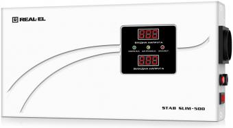 Стабілізатор напруги REAL-EL STAB SLIM-500 White: 1