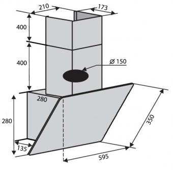 Витяжка VENTOLUX MODENA 60 BG (950) TC MS: 2