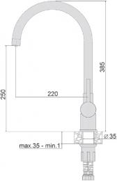 Змішувач для кухні FABIANO FKM 313 Chrome 02 8231.403.0759: 2