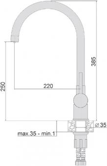 Змішувач для кухні FABIANO FKM 313 Chrome 02 8231.403.0759: 2