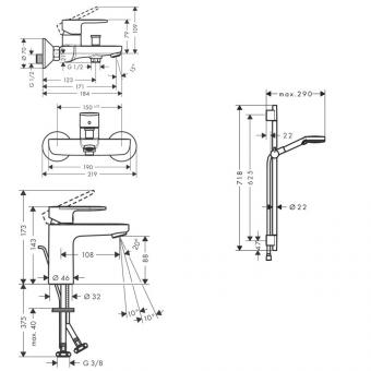 Набір змішувачів HANSGROHE VERNIS BLEND 71551222: 3