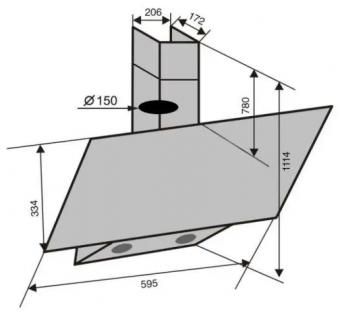 Витяжка VENTOLUX MIRROR 60 MBG (1000) TC MS TH: 3