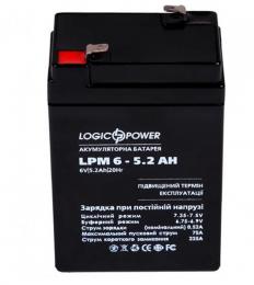 Акумуляторна батарея LogicPower LPM 6V 5.2AH (LPM 6 - 5.2 AH) AGM (LP4158): 1