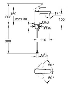 Набір змішувачів для ванни GROHE Cubeo UA125246M243: 2