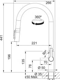 Змішувач для кухні FRANKE  Maris Slim J Clear Water PVD золото 120.0736.601: 2