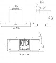 Витяжка Elica HIDDEN 2.0 BL MAT/A/52: 5