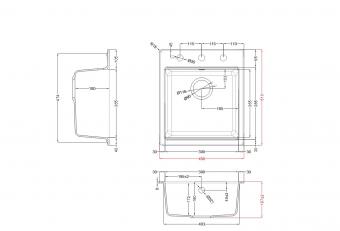 Мийка Elleci Granitek TIME 102 on top bianco 68: 2