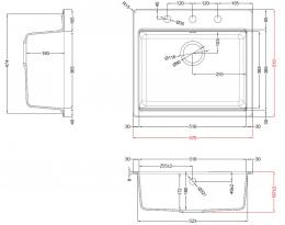 Мийка Elleci Granitek TIME 105 on top bianco 68: 2