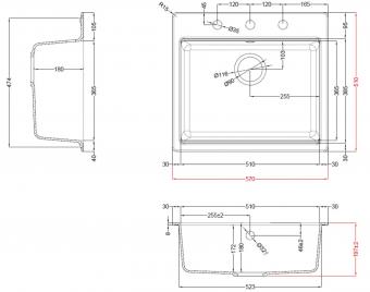 Мийка Elleci Granitek TIME 105 on top bianco 68: 2