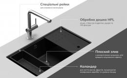 Мийка Elleci Granitek TIME 105 under top bianco 68: 3