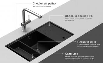 Мийка Elleci Granitek TIME 105 under top bianco 68: 3