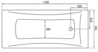Ванна акрилова RAVAK FANCY 170x75 RKUF600019: 2