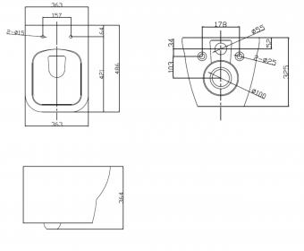 Унітаз підвісний RAVAK WC CONCEPT STYLE UP RimOff із сидінням RKUM000008: 6