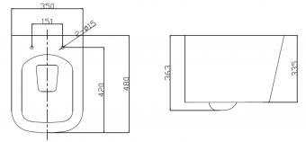 Унітаз підвісний RAVAK WC CONCEPT CUBE RimOff із сидінням RKUM000011: 3