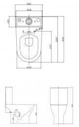 Унітаз компакт RAVAK WC CONCEPT SLIM Combi RimOff з сидінням RKUM100010: 6