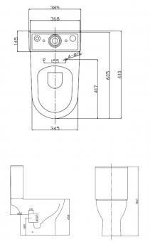 Унітаз компакт RAVAK WC CONCEPT SLIM Combi RimOff з сидінням RKUM100010: 6