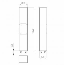 Пенал Sanwerk "ЕРА" 35 см білий, R (MV0000409): 3