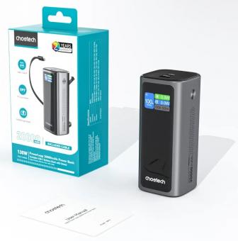 Універсальна мобільна батарея Choetech TFT 20000mAh PD130W (B815C): 5