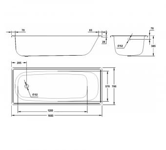 Ванна сталева BLB 160х70EN (B60E2200S): 3