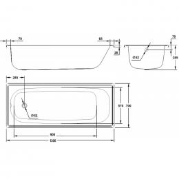 Ванна сталева BLB 130х70EN (B30E2200S): 2