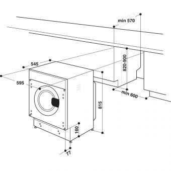 Прально-сушильна машина вбудована Whirlpool BIWDWG75148UA: 3