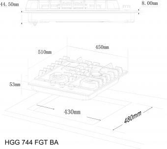 Поверхня газова Interline HGG 744 FGT BA: 6