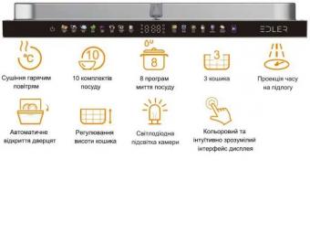 Вбудована посудомийна машина EDLER EBD-4530PDHS: 4