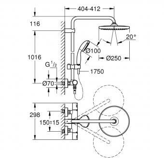 Душова система GROHE QuickFix Vitalio Start System 250 266772430: 5