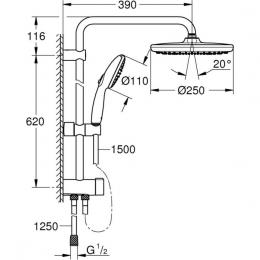 Душова система GROHE QuickFix Vitalio Start 250 266802431: 7