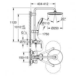 Душова система GROHE QuickFix Vitalio Start System 250 26679001: 7