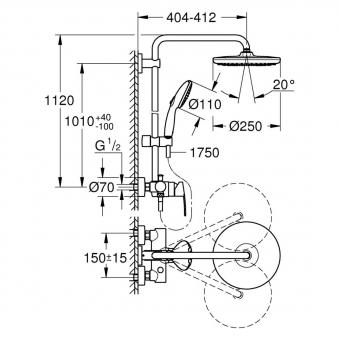 Душова система GROHE QuickFix Vitalio Start System 250 26679001: 7