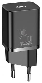 Мережевий зарядний пристрій Baseus 1xUSB 25W (USB-C) + Cable Type-C black (TZCCSUP-L01)